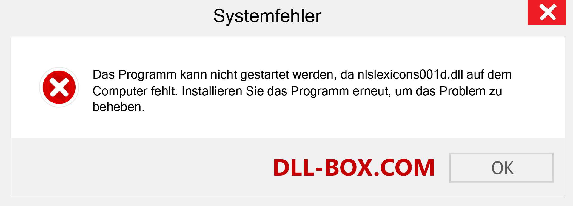 nlslexicons001d.dll-Datei fehlt?. Download für Windows 7, 8, 10 - Fix nlslexicons001d dll Missing Error unter Windows, Fotos, Bildern